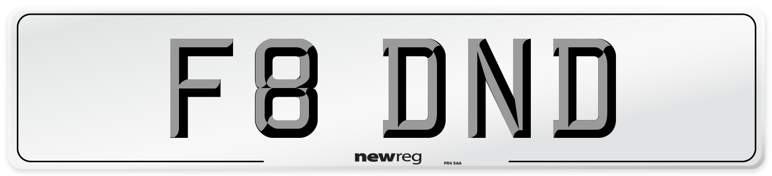 F8 DND Number Plate from New Reg